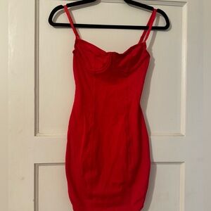 American apparel cotton red bodycon strappy dress